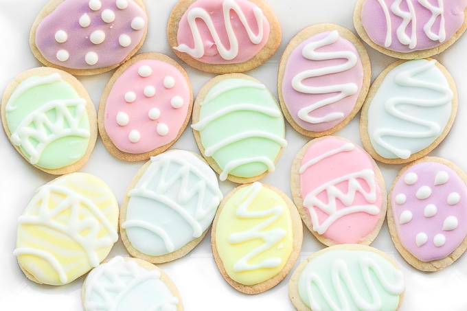 Colorful butter cookies for Easter.