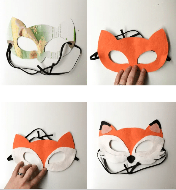 Maska s motivem lišky.