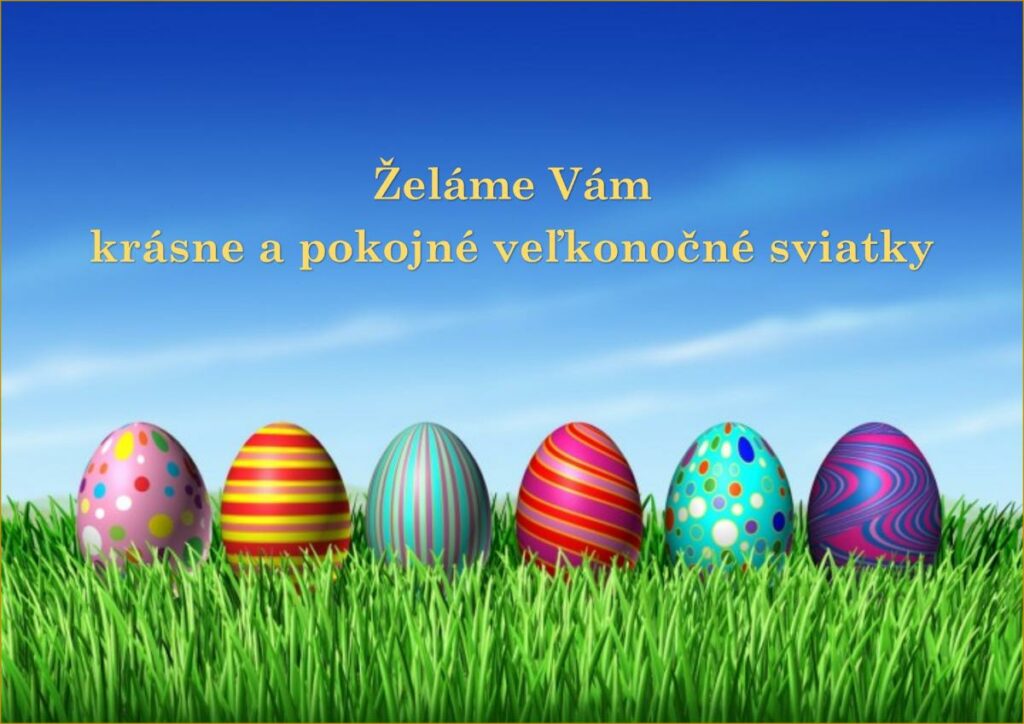 Přání na Velikonoce ve slovenském jazyce.
