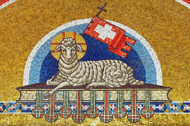 symbolika vyobrazení beránka v křesťanství - mozaika