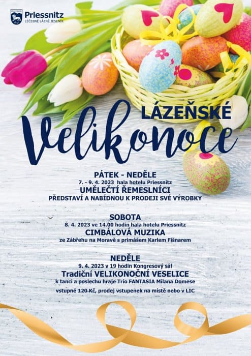 Plakát velikonočních akcí v Lázních Jeseník.