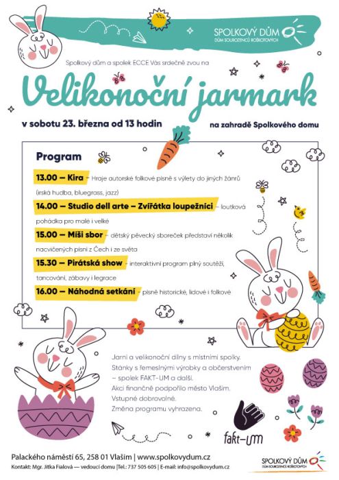 Pozvánka na velikonoční jarmark ve Vlašimi.
