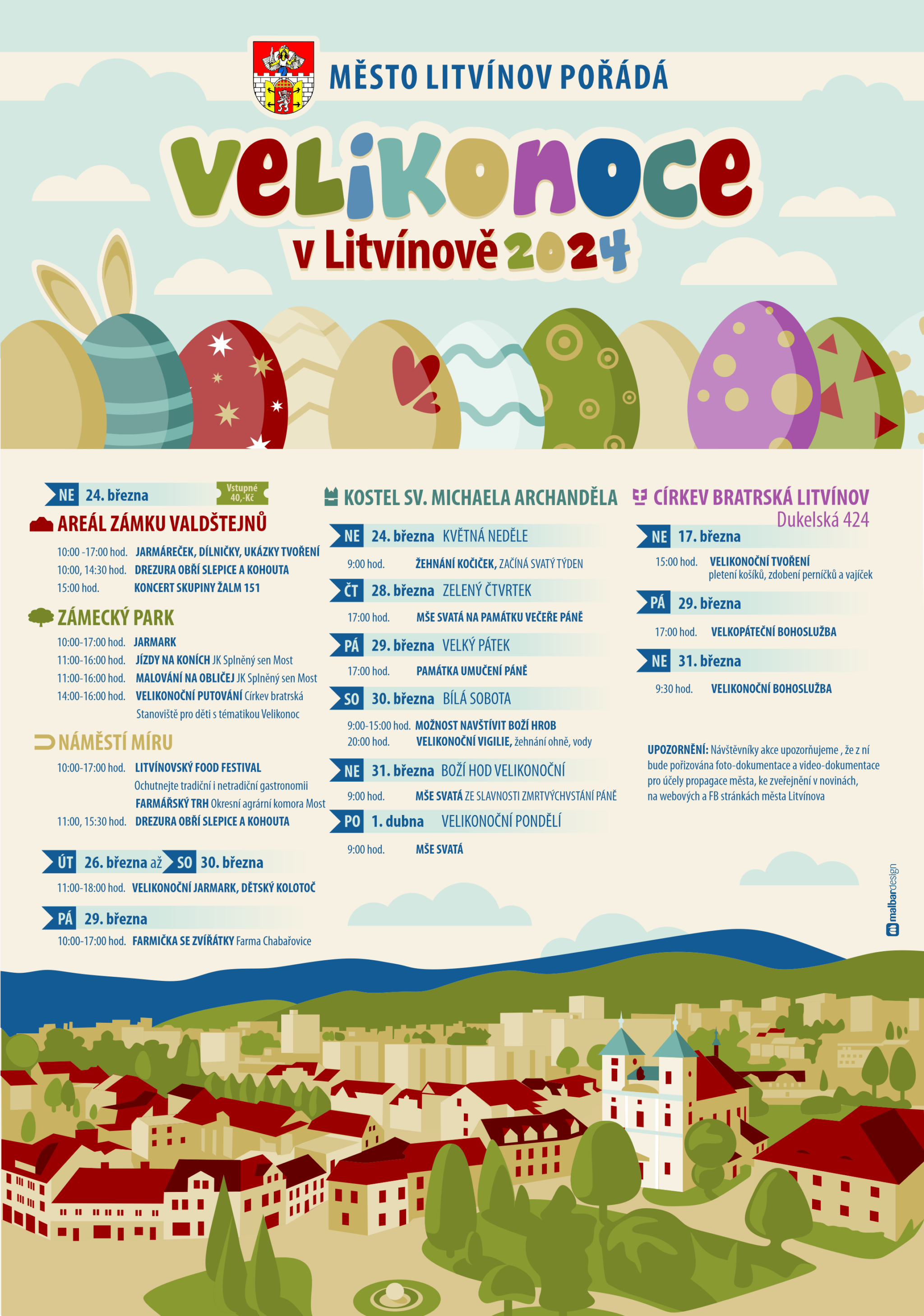 Plakát Velikonoc v Litvínově.